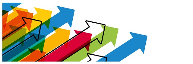 Colorful upward arrows representing business growth